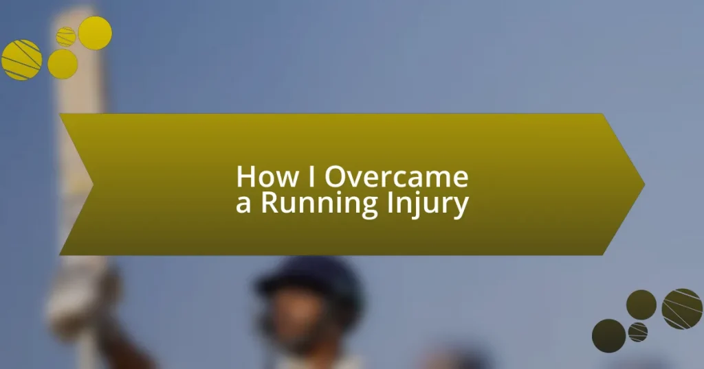 How I Overcame a Running Injury