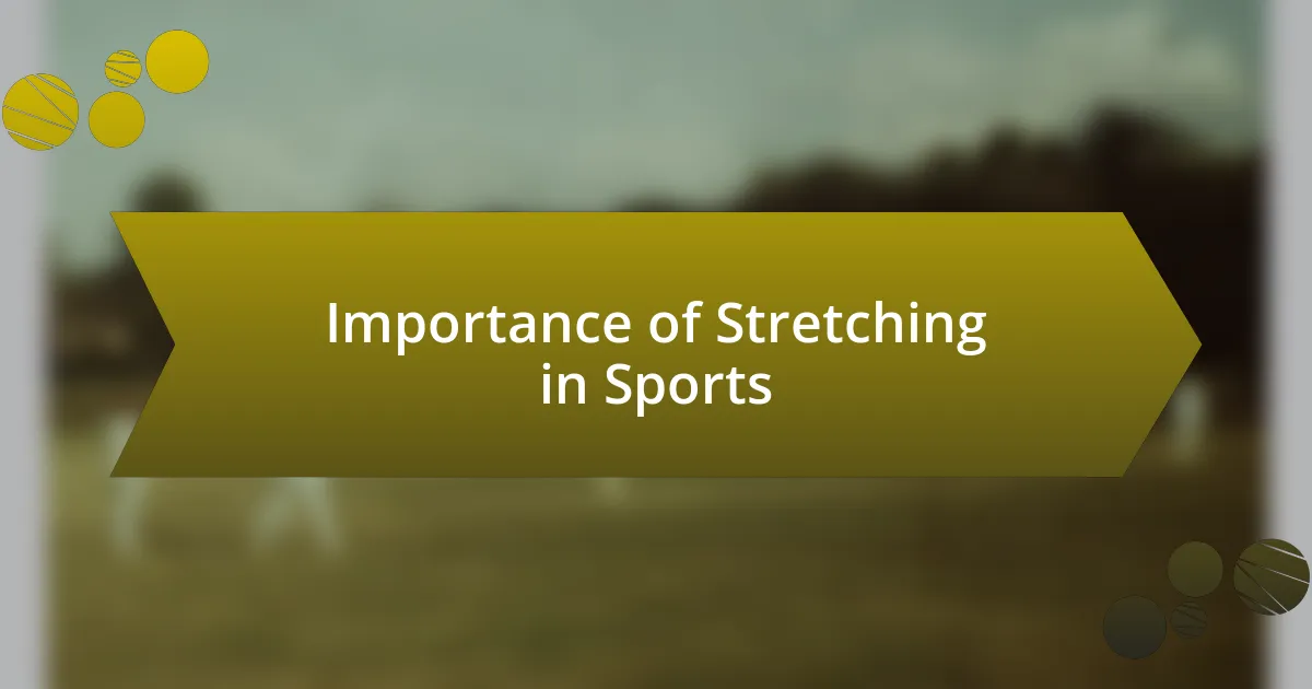 Importance of Stretching in Sports