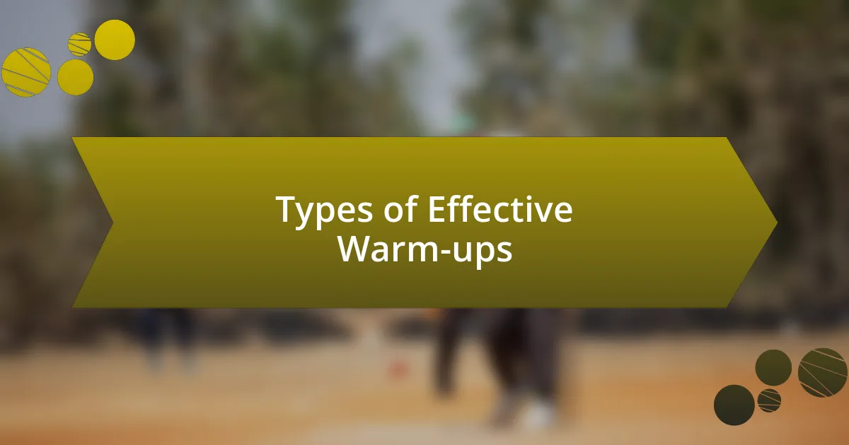 Types of Effective Warm-ups