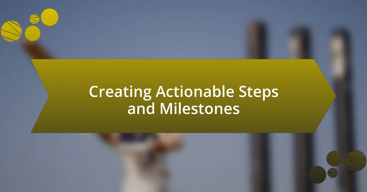 Creating Actionable Steps and Milestones